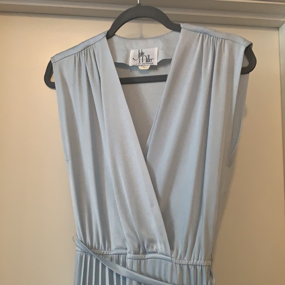 Vintage Julie Miller Light Blue Wrap Dress - Picture 2 of 5